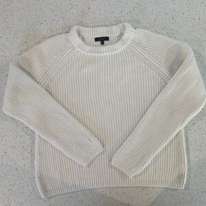 Quince White Fisherman Sweater Organic Cotton